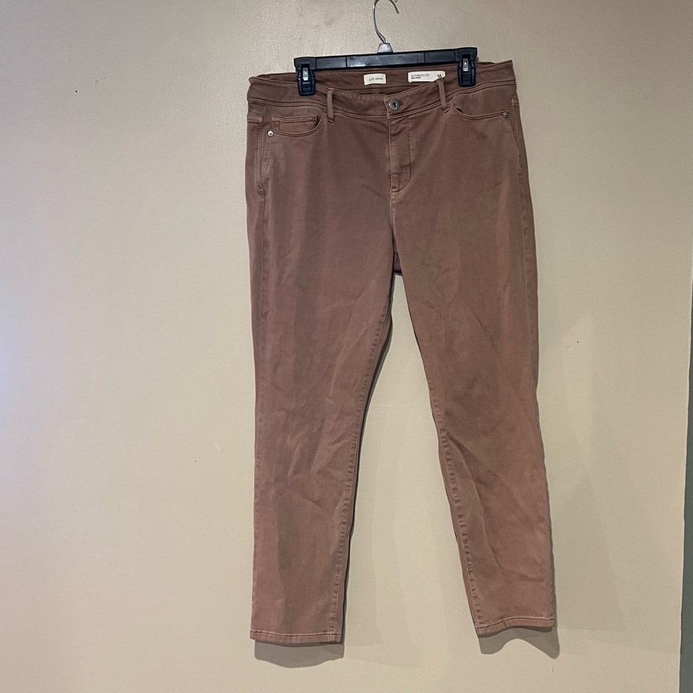 J. Jill Jeans Womens Sz 16 Blush Beige Slim Ankle Authentic Fit Pants